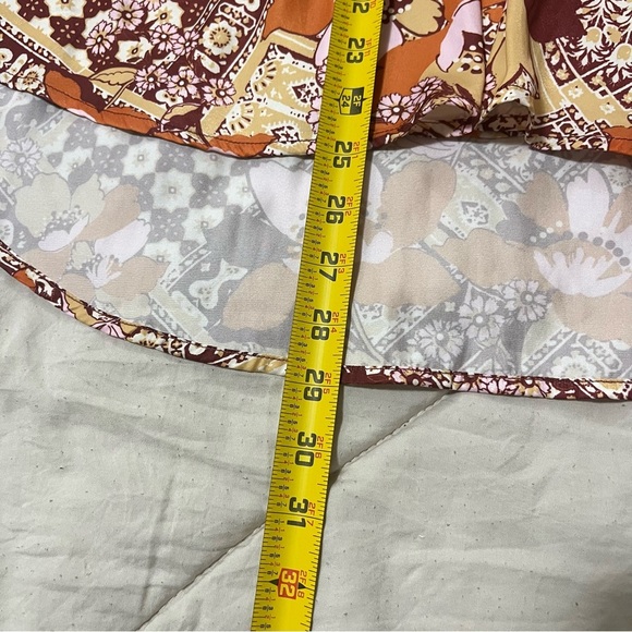 Free People Sage Floral Print U-neck Top Size L - Picture 15 of 15